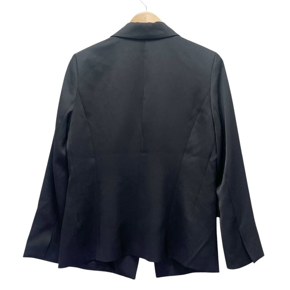 Chico’s Black Label Matte Black Satin Single Button Tuxedo Blazer Women’s Size 8 - Picture 6 of 13